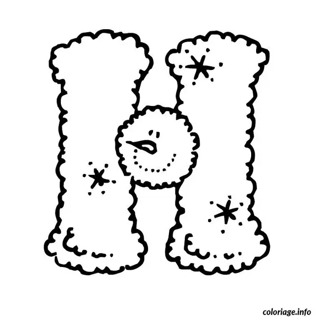 Coloriage Lettre h - Alphabet à imprimer