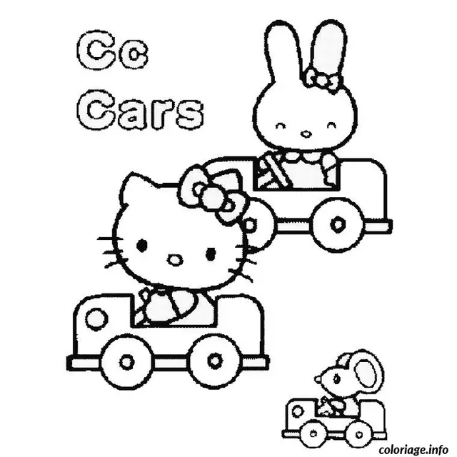Coloriage Alphabet hello kitty - Hello kitty à imprimer