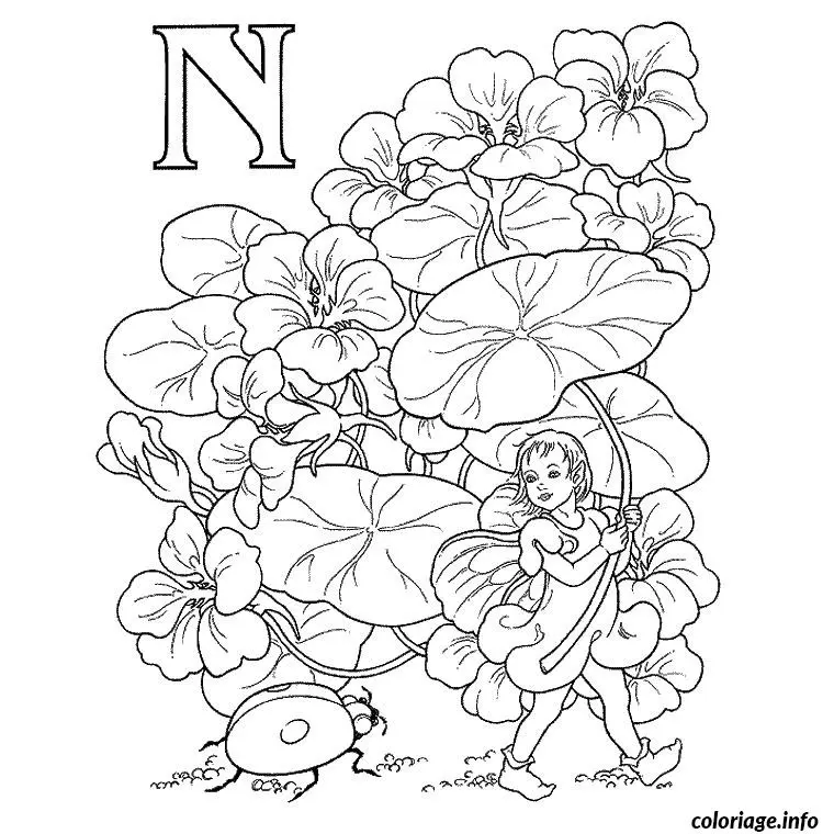 Coloriage Alphabet elfe - Alphabet à imprimer