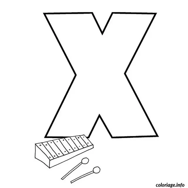 Coloriage Lettre x - Alphabet à imprimer