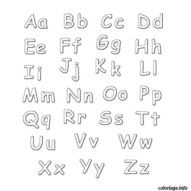 Coloriage Lettre de l'alphabet - Alphabet à imprimer