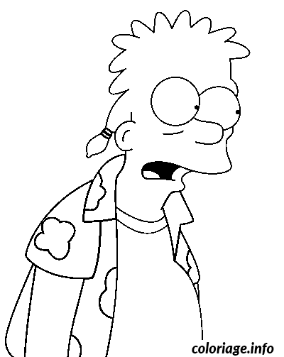 Coloriage Bart dans le futur - Simpson à imprimer