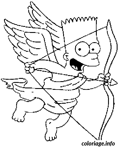 Bart Simpson Valentine's Day coloring page to print