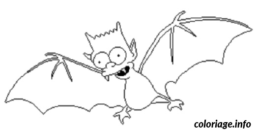 Coloriage Bart simpson en vampire - Simpson à imprimer