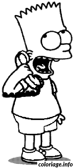 Coloriage Bart simpson au téléphone - Simpson à imprimer