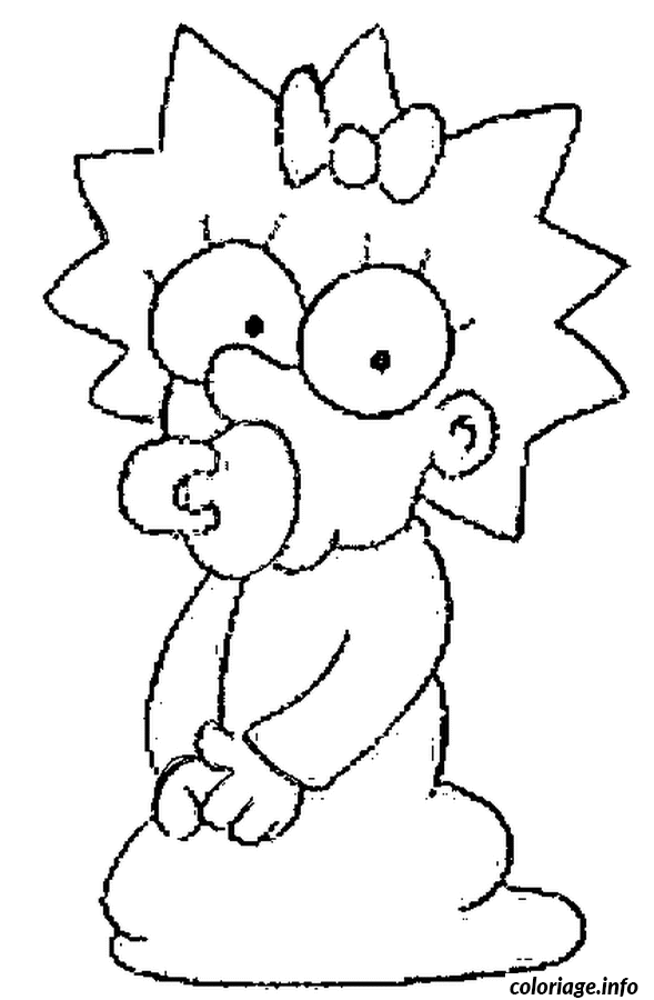 Maggie with Her Pacifier coloring page to print