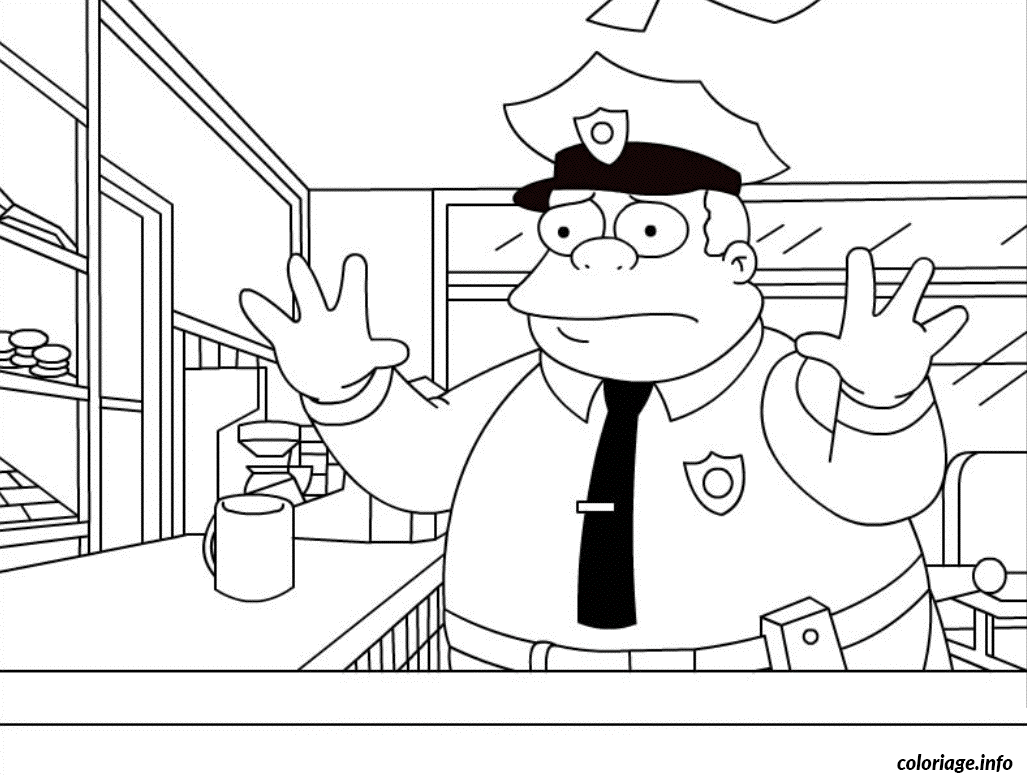 Coloriage The simpsons clancy wiggum - Simpson à imprimer
