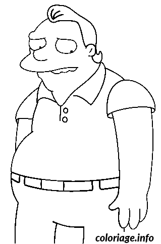 Coloriage Dessin simpson barney est sobre - Simpson à imprimer
