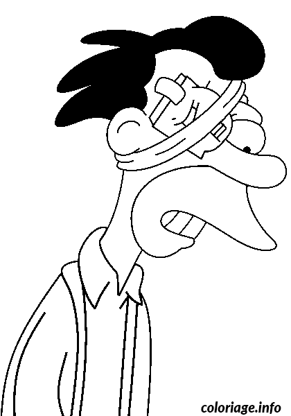 Coloriage Dessin simpson lenny avec un oeil - Simpson à imprimer