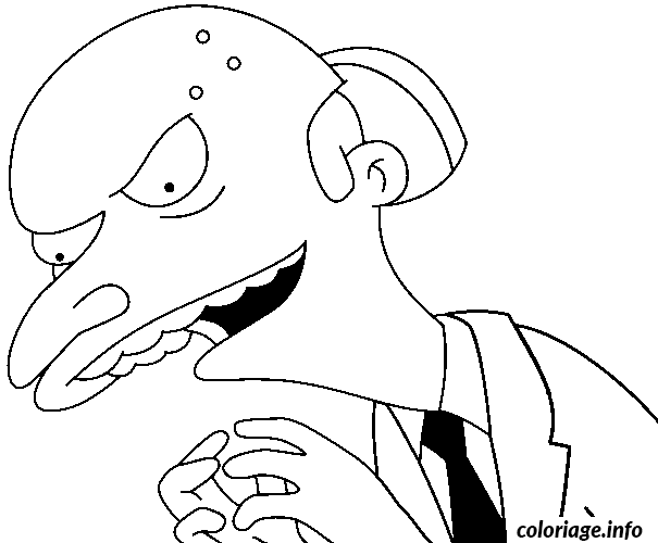 Coloriage Dessin simpson mr burns est méchant - Simpson à imprimer