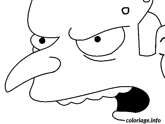Coloriage Dessin simpson tête de burns - Simpson à imprimer