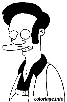 Coloriage Dessin simpson apu nahasapeemapetilon - Simpson à imprimer