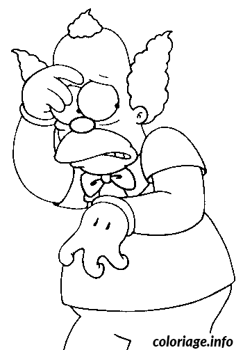 Coloriage Dessin simpson krusty a peur - Simpson à imprimer