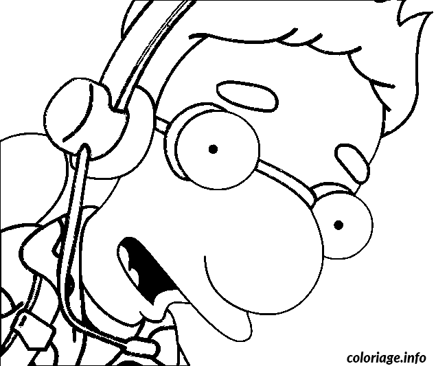 Coloriage Dessin simpson milhouse est un pilote - Simpson à imprimer