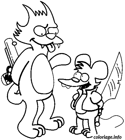 Coloriage Dessin simpson itchy et scratchy - Simpson à imprimer