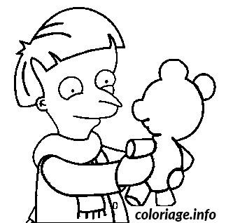 Coloriage Dessin simpson burns enfant et bobo - Simpson à imprimer
