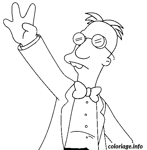 Coloriage Dessin simpson professeur frink - Simpson à imprimer