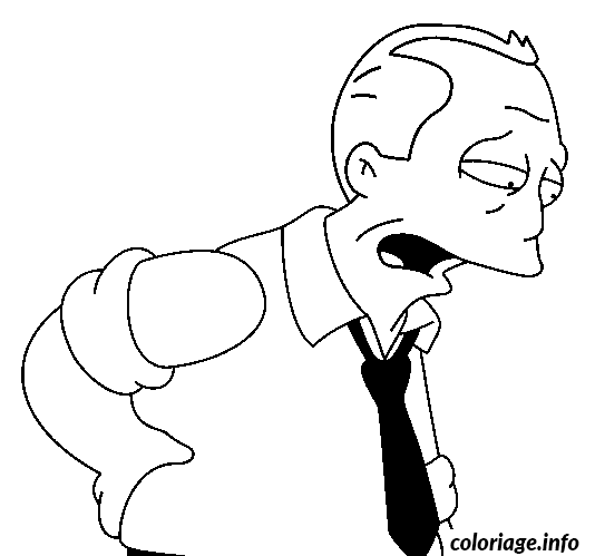 Coloriage Dessin simpson gil a mal au dos - Simpson à imprimer