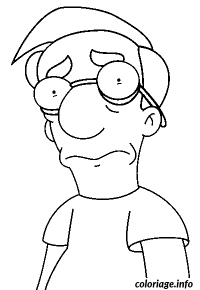 Coloriage Dessin simpson milhouse pleure - Simpson à imprimer
