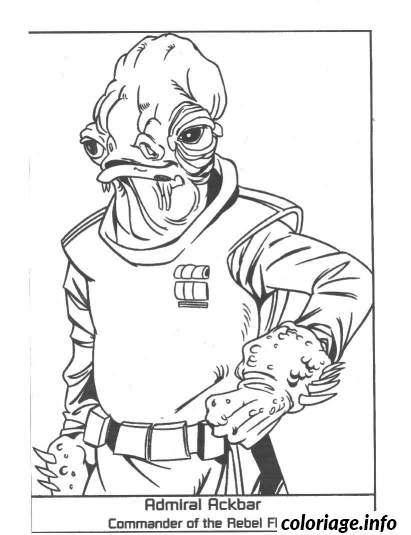 Coloriage Dessin starwars admiral ackbar - Dessin à imprimer