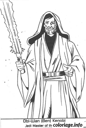 Coloriage Dessin starwars obi wan ben kenobi - Dessin à imprimer