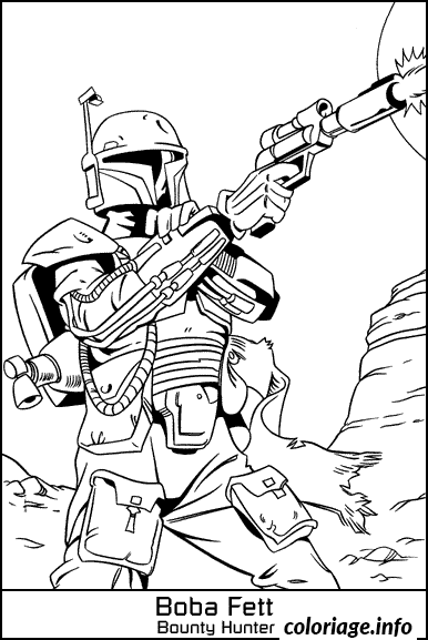 Coloriage Dessin starwars boba fett - Dessin à imprimer