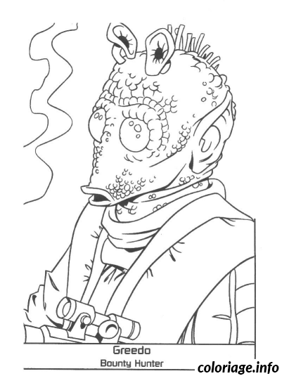 Coloriage Dessin starwars greedo bounty hunter - Dessin à imprimer