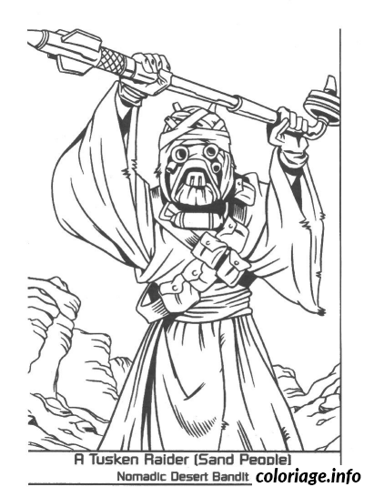 Coloriage Dessin starwars homme des sables sand peolple - Dessin à imprimer