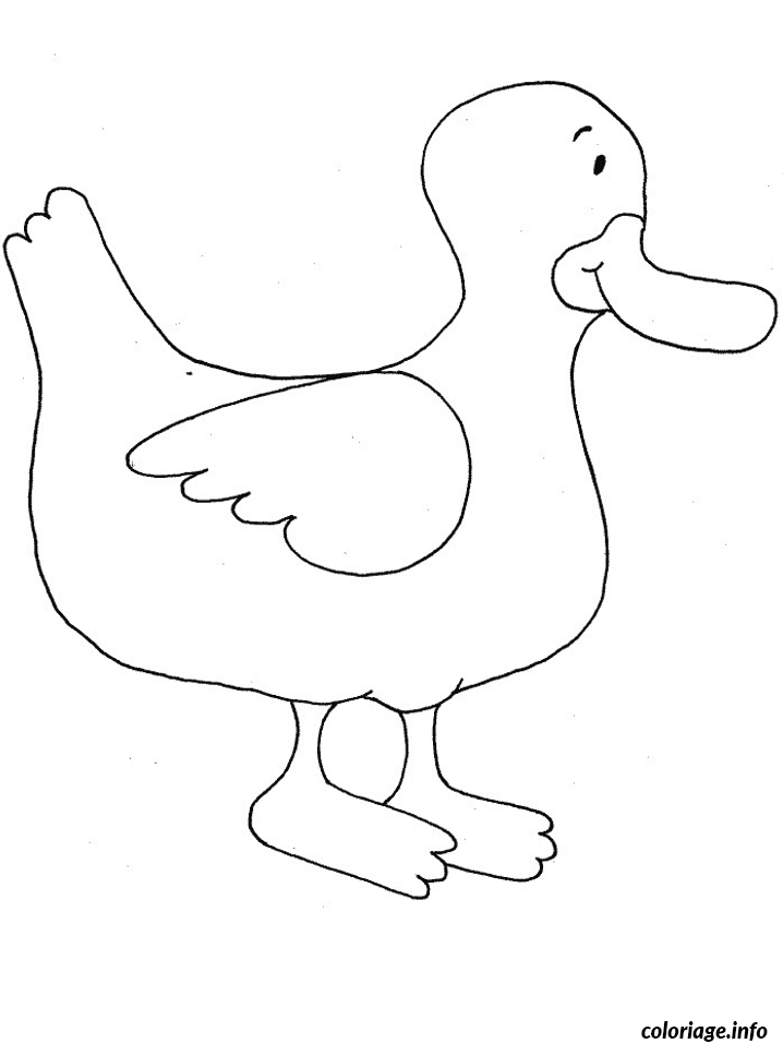 Coloriage Dessin animaux canard de profil - Canard à imprimer