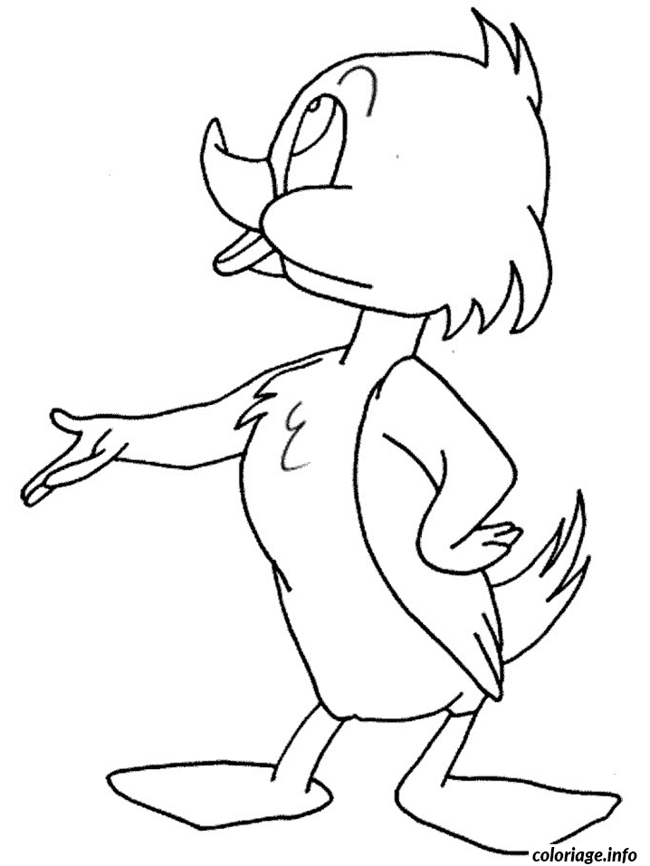 Coloriage Dessin animaux canard sur deux pattes - Canard à imprimer