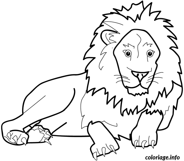 Lion Animal Drawing coloring page to print