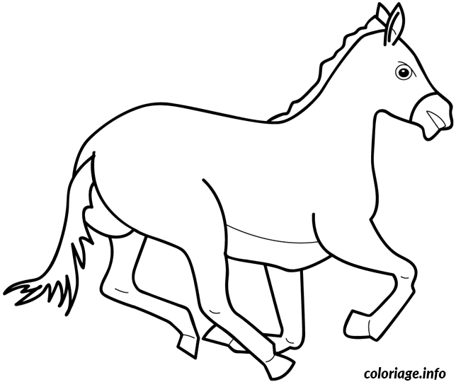 Coloriage Dessin animaux cheval au galop - Animaux à imprimer