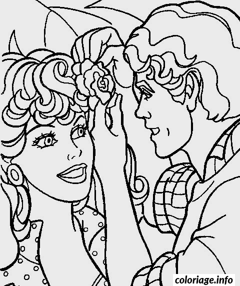 Coloriage Gros plan sur ken et barbie - Barbie à imprimer
