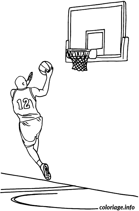 Coloriage Dessin un joueur fait un tir a deux points - Dessin à imprimer