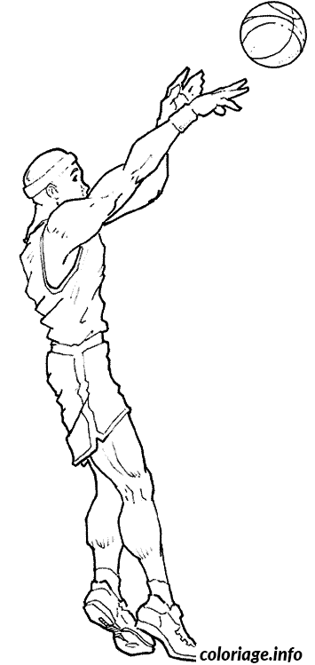 Coloriage Dessin joueur qui tir a 3 points - Dessin à imprimer