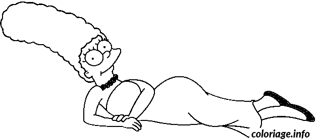 Coloriage Marge simpson allongee - Simpson à imprimer