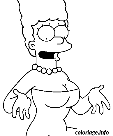Coloriage Marjorie bouvier simpson - Simpson à imprimer