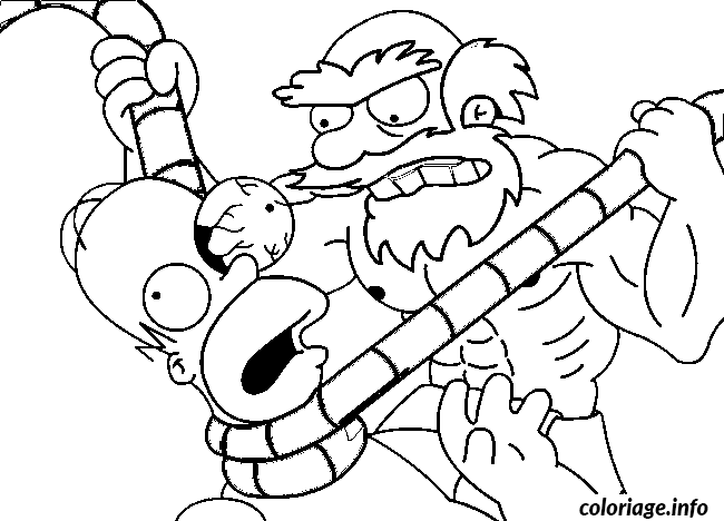 Homer Simpson Getting Strangled coloring page to print
