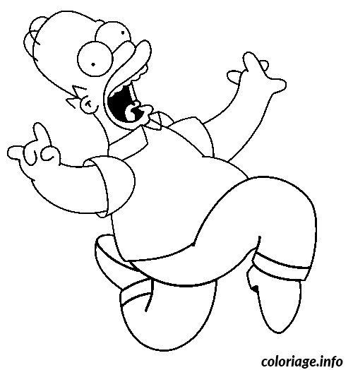 Homer Simpson Bouncing Around coloring page to print
