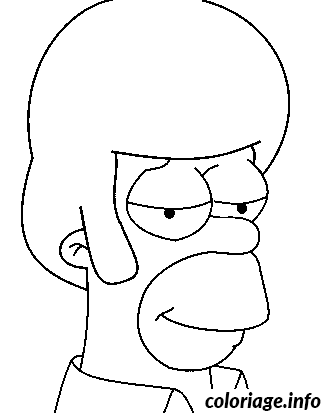 Homer with Hair coloring page to print