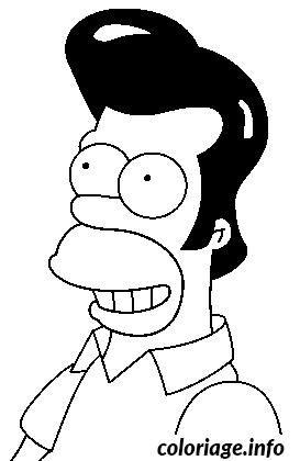Coloriage Homer elvis - Simpson à imprimer