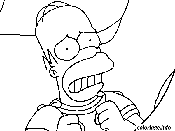 Coloriage Homer simpson effraye - Simpson à imprimer