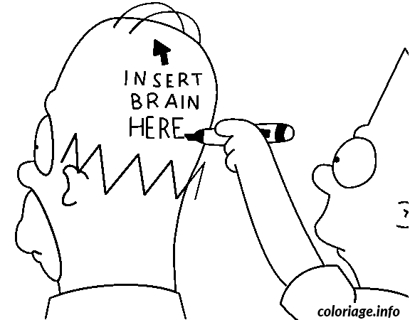 Coloriage Homer simpson insert brain here - Simpson à imprimer