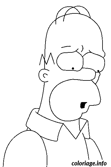 Coloriage Homer simpson triste - Simpson à imprimer