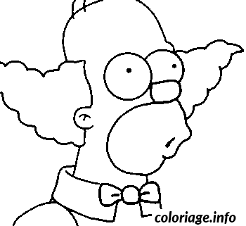 Coloriage Homer en clown - Clown à imprimer