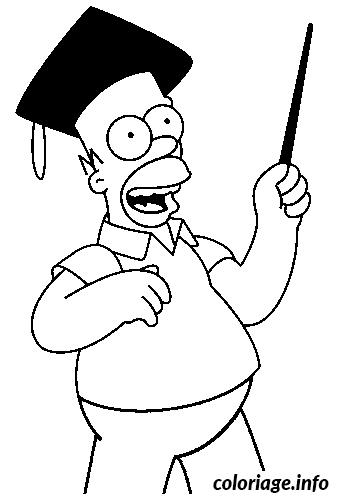 Coloriage Homer prod d'universite - Simpson à imprimer