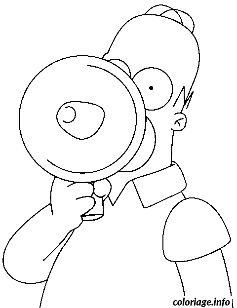 Coloriage Homer simpson avec un haut parleur - Simpson à imprimer
