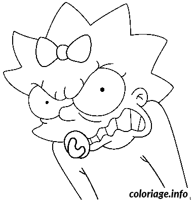 Angry Maggie Simpson coloring page to print