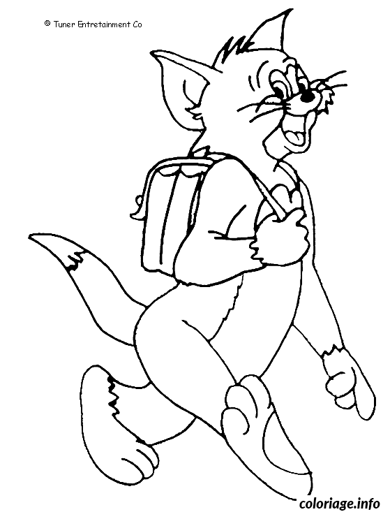 Coloriage Tom avec un sac a dos - Non classé à imprimer