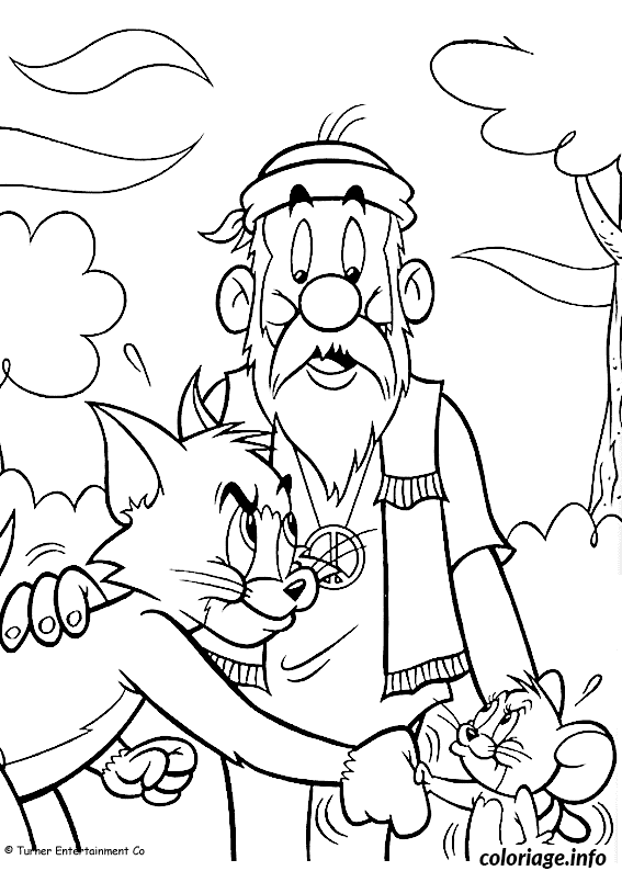 Dibujo de Tom y Jerry se dan la mano para colorear